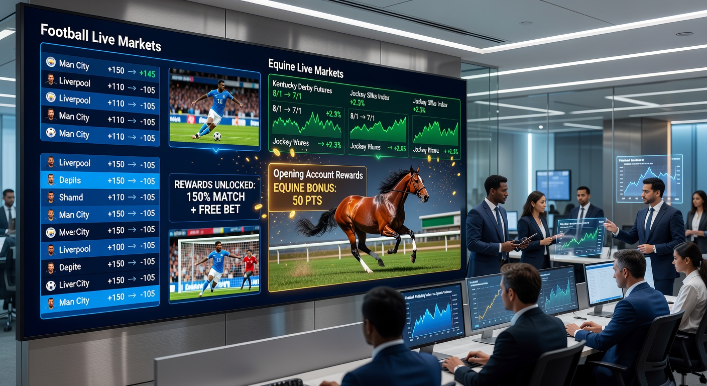 Bettors reviewing live odds on football and horse racing platforms during account activation periods