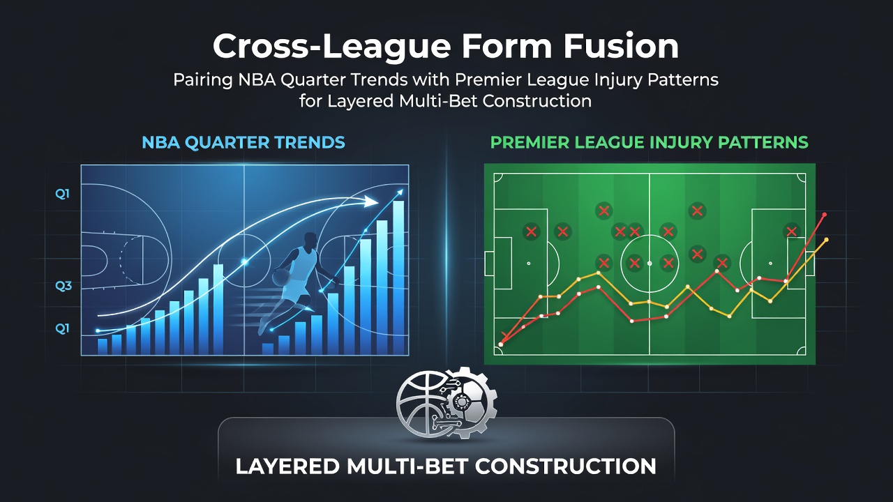 Visual representation of NBA quarter scoring trends overlaid with Premier League player availability charts