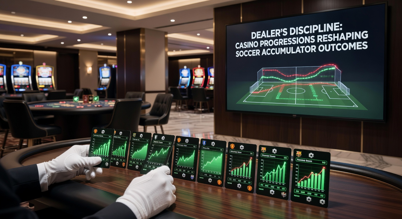 Soccer players in intense action on the pitch during a key accumulator-leg match, overlaid with progression staking charts