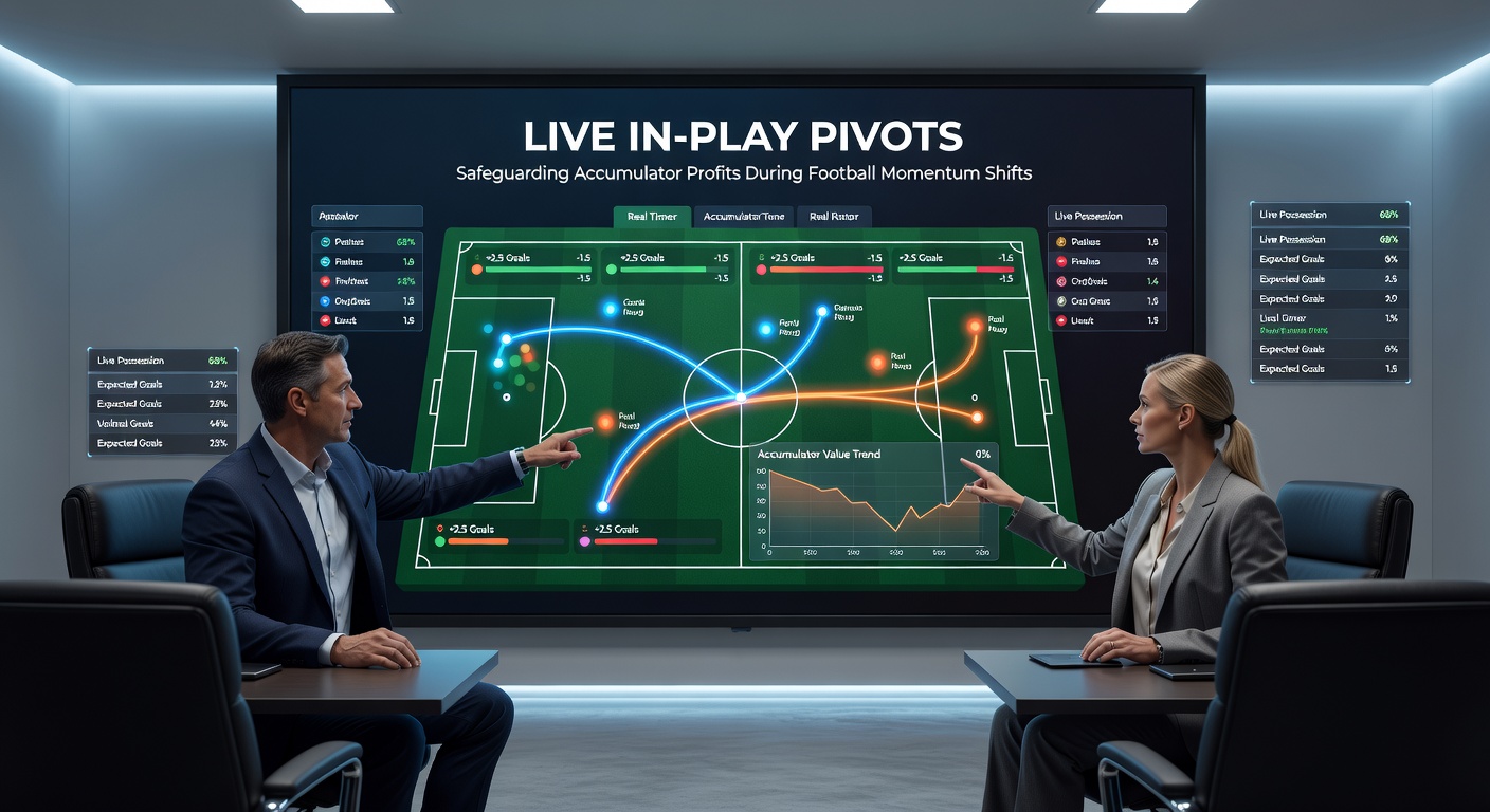 Dynamic football match showing a momentum shift with players chasing the ball and live odds overlay