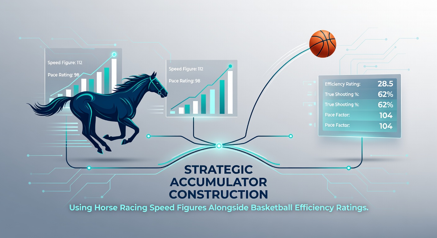 Horse racing speed figures chart aligned with basketball efficiency metrics on a digital betting interface