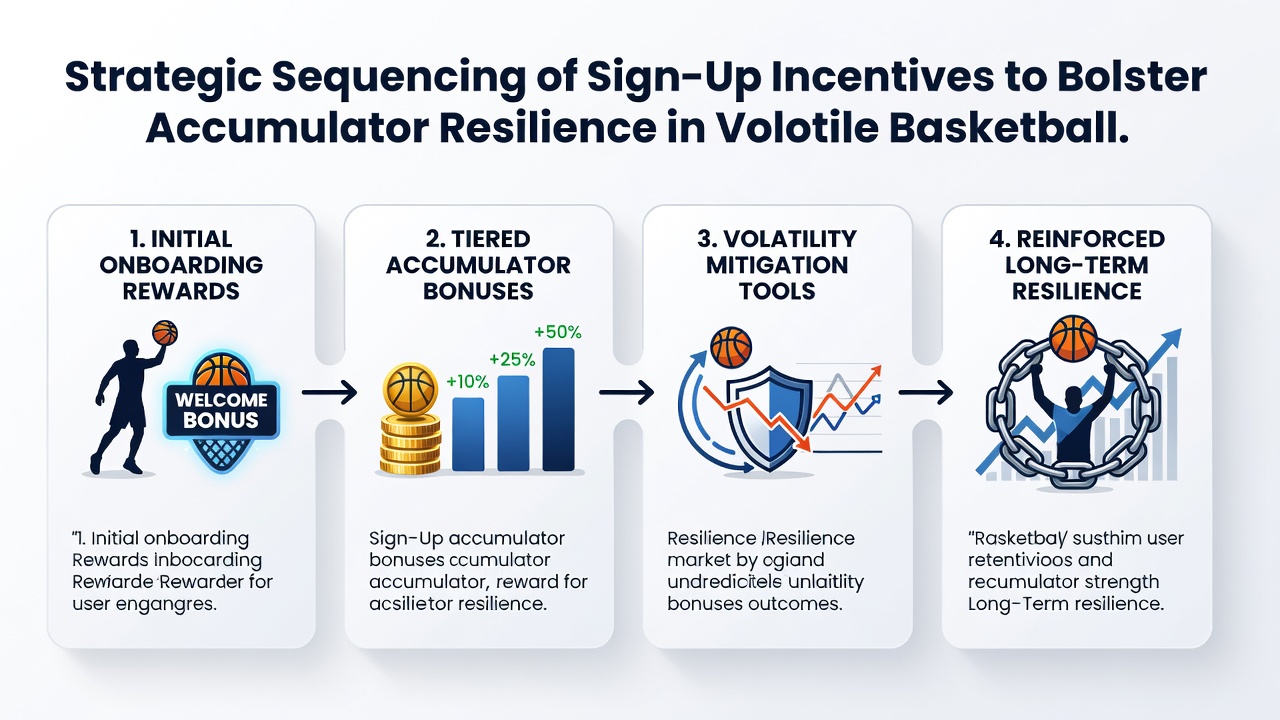 Basketball accumulator resilience chart with sequenced incentives